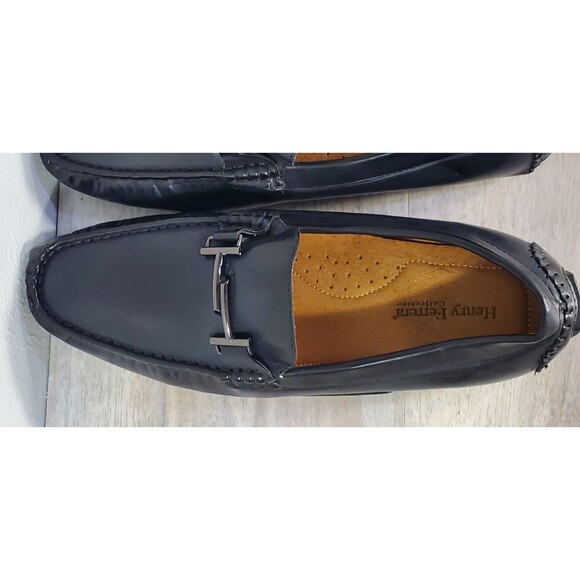 HENRY FERRERA PRINCE MEN\'S SHOES BLACK SLIP ON COMFORT LOAFERS SIZE 11